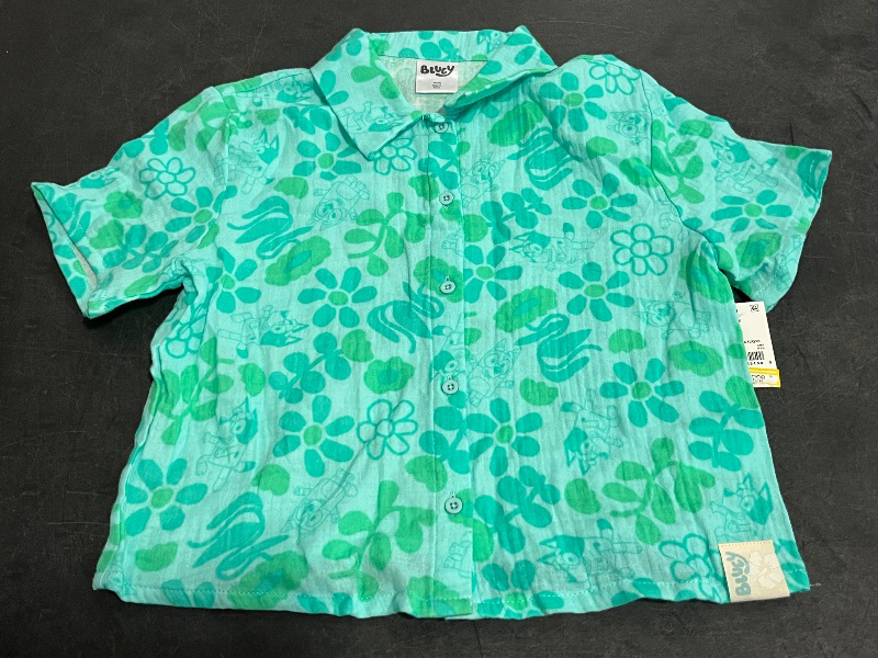 Photo 1 of (M) Girls' Bluey Cabana Top - Teal Blue M
