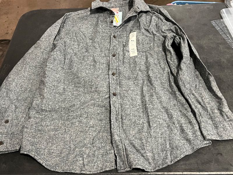 View 2 of (XXL) Boys' Long Sleeve Button-Down Flannel Shirt - Cat & Jack™ Dark Gray XXL Husky
