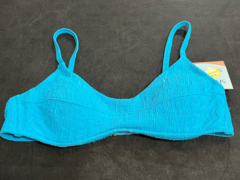 View 2 of 36C Women's Jacquard Textured Underwire Bikini Top - Shade & Shore™ Blue 36C
