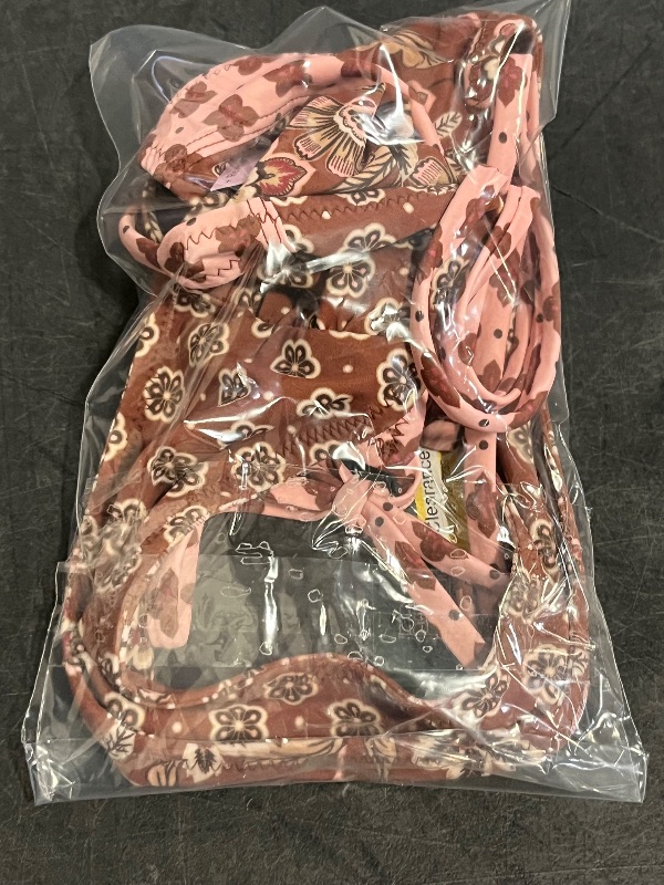 Photo 1 of (L) Women's Geo Print Reversible Tie-Front Triangle Bikini Top - Wild Fable™ Brown L