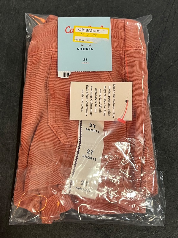 Photo 1 of 2T Toddler Girls' Twill Shorts - Cat & Jack™ Orange 2T: Mid-Rise, Pull-on, Belt Loops, Side Pocket