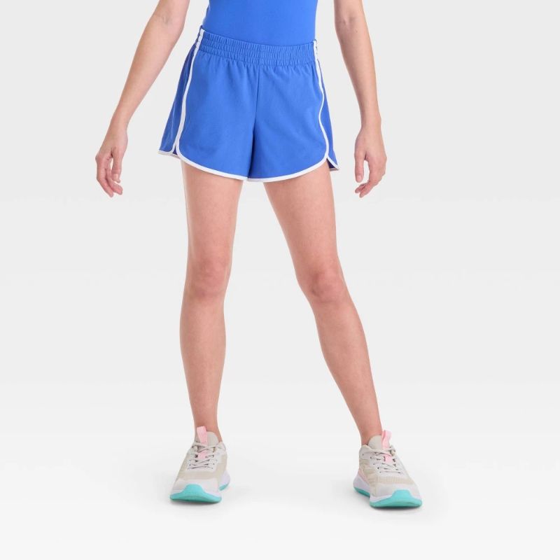 Photo 1 of (S) Girls' Woven Piped Shorts - All in Motion™ Royal Blue S
