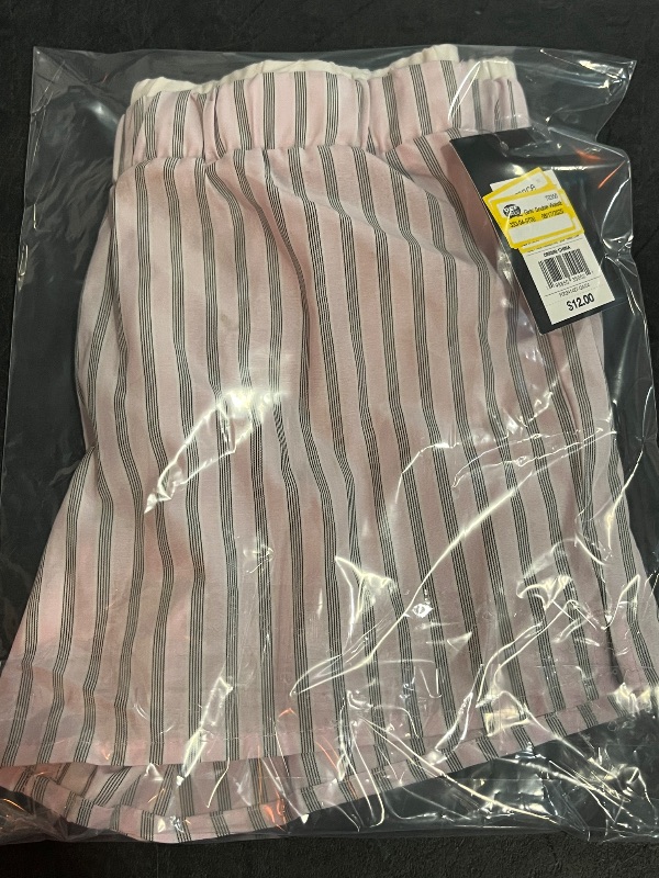 Photo 1 of (S) Girls' Double Waistband Striped Pull-on Boxer Shorts - Art Class™ Pink S: Lightweight Woven Fabric,