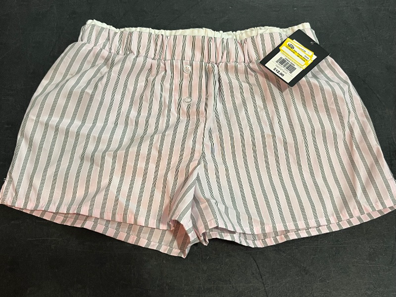 Photo 1 of (S) Girls' Double Waistband Striped Pull-on Boxer Shorts - Art Class™ Pink S: Lightweight Woven Fabric,