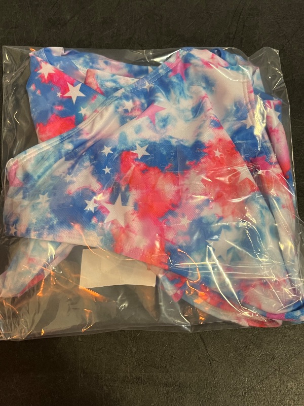 Photo 1 of (M) Girls' Americana Tie-Dye Rash Guard Bikini Set - Cat & Jack™ M
