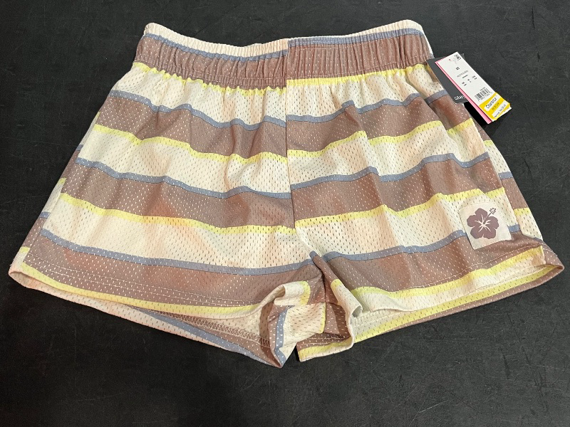 Photo 1 of (XS) Women's Striped Mesh Graphic Shorts - XS