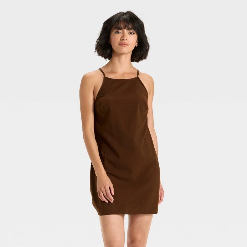 Photo 1 of (XS) Women's Halter Mini Dress - a New Day™ Brown XS