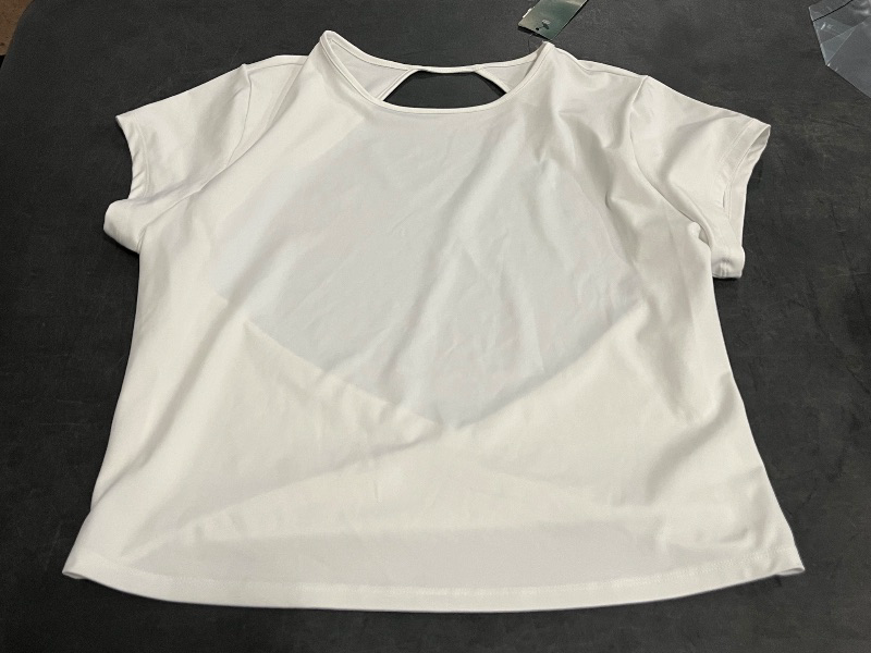 View 3 of (XXL) Women's Open Back Synthetic T-Shirt - Wild Fable™ White XXL