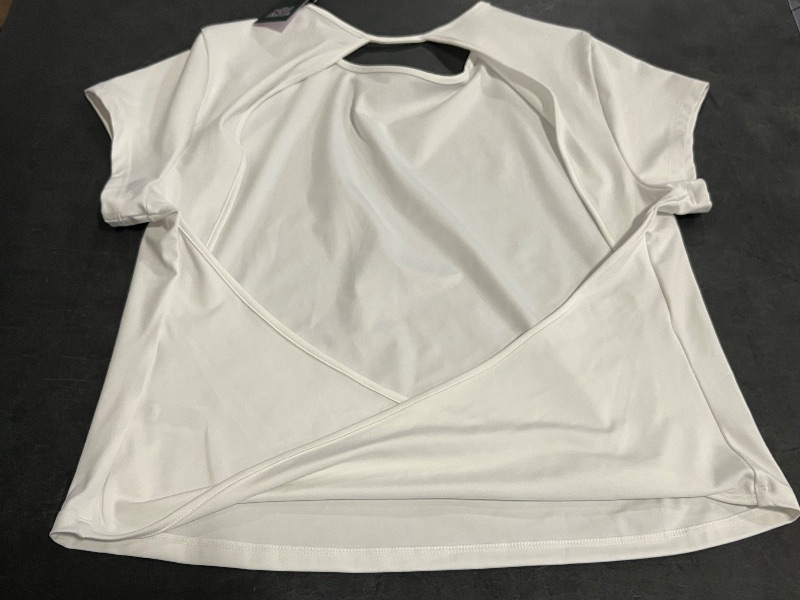 View 2 of (XXL) Women's Open Back Synthetic T-Shirt - Wild Fable™ White XXL