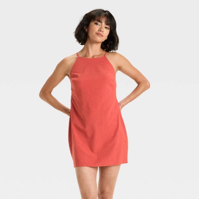 Photo 1 of (L) Women's Halter Mini Dress - a New Day™ Rust L
