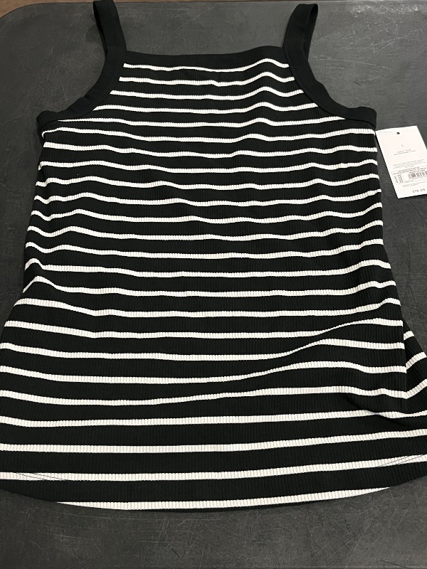 Photo 1 of (L) Ribbed Maternity Tank Top - Isabel Maternity by Ingrid & Isabel™ Black Striped L

