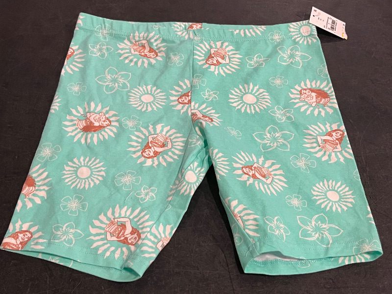 Photo 1 of (XL) Girls' Moana Bike Shorts - Green XL
