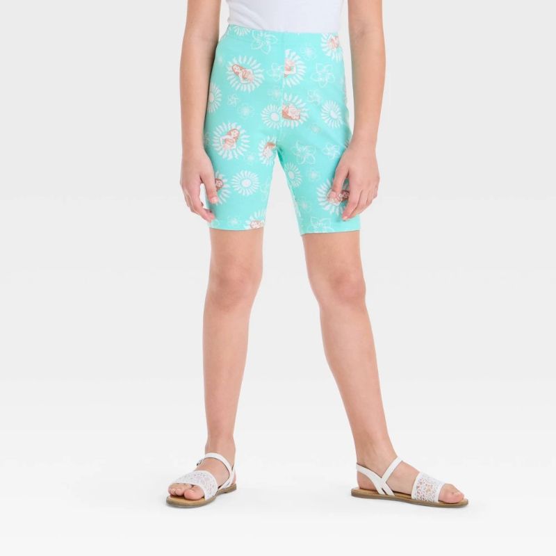 Photo 1 of (XL) Girls' Moana Bike Shorts - Green XL
