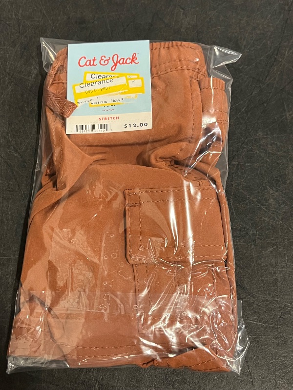 Photo 1 of 12M Toddler Boys' Quick Dry Pull-on Shorts - Cat & Jack™ Deep Clay Orange 12M
