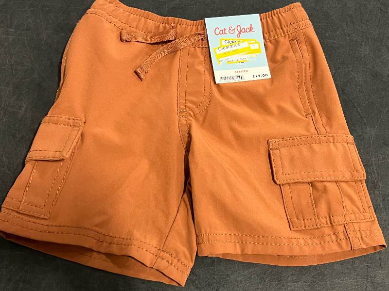 Photo 1 of 12M Toddler Boys' Quick Dry Pull-on Shorts - Cat & Jack™ Deep Clay Orange 12M
