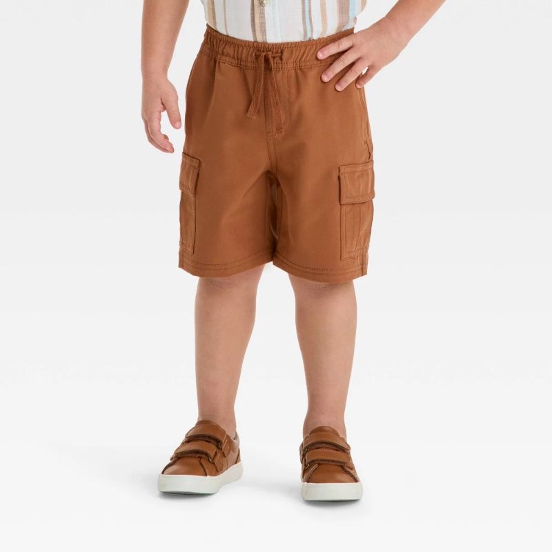 Photo 1 of 12M Toddler Boys' Quick Dry Pull-on Shorts - Cat & Jack™ Deep Clay Orange 12M
