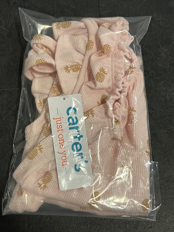 Photo 1 of 9M Carter's Just One You® Baby Girls' Pineapple Textured Romper - Pink 9M: Flutter Sleeve, Snap Closure
