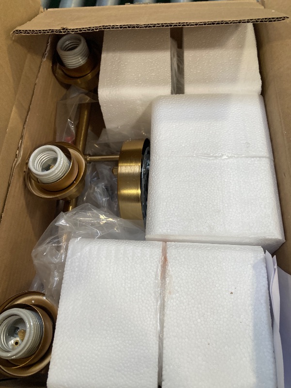Photo 1 of 3-Light Gold Bathroom Light Fixtures, Modern Bathroom Vanity Light with Clear Glass Shade, Brushed Gold Bath Wall Mount Lights, Wall Lamp for Mirror Kitchen Bedroom Hallway Living Room Hallway
