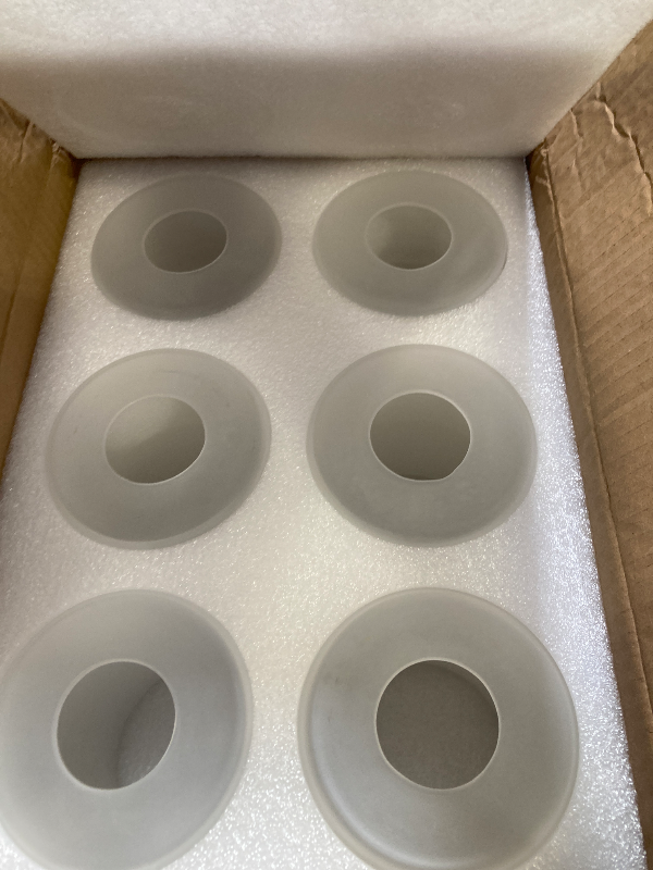 Photo 1 of Teenyyou 6 Pcs White Frosted Glass Shade Replacements for Pendant Light Fixtures Glass Lamp Shade Cover, 1-5/8 Inch Fitter, 4"w x 6"h, Replacement Lamp Globe for Chandelier Wall Light Sconce