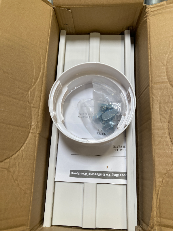 Photo 1 of JEACENT Portable Air Conditioner Sliding Door AC Vent Kit, Universal Adjustable PVC Balcony Seal Kit Plates Up to 90 Inches, for 5.1" and 5.9" Diameter Portable AC Exhaust Hose
