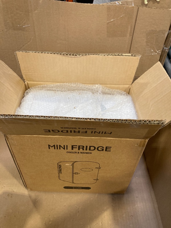 Photo 1 of YSSOA 9 Cans Compact Mini Fridge, Warmer and Cooler Portable Refrigerator with Observation, Freon-Free & Eco Friendly, 6L with window, White