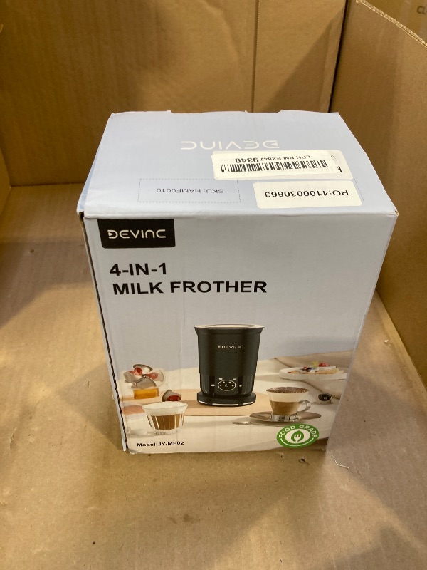 Photo 1 of DEVINC Milk Frother, 4-in-1 Milk Frother and Steamer, Hot and Cold Foam Maker and Milk Warmer with Auto Shut-Off, Electric Frother for Coffee, Latte, Cappuccino, Matcha