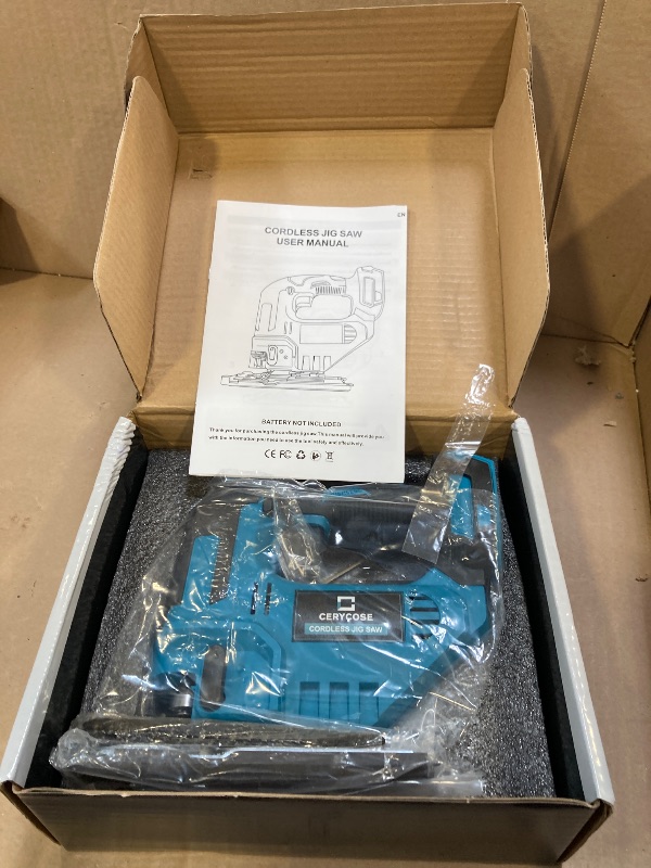 Photo 1 of Jigsaw Compatible With Makita 18V Battery, Cordless jig saw tool Brushless Motor, 0°- 45° Bevel Cuts, LED Light with 3 Position Orbital Setting for Straight/Curve/Bevel/Circle Cutting (NO Battery)