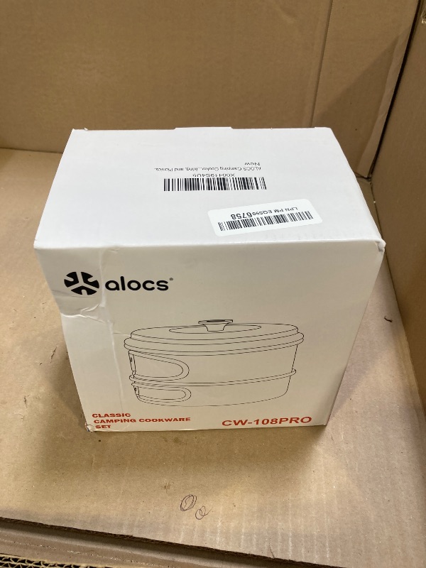 Photo 1 of Alocs Camping Cookware Set Gear, Compact Camping Pots and Pans Set, Durable Hard Alumina Cooking Set for Outdoor Backpacking Hiking Picnic, Included Mesh Carry Bag.