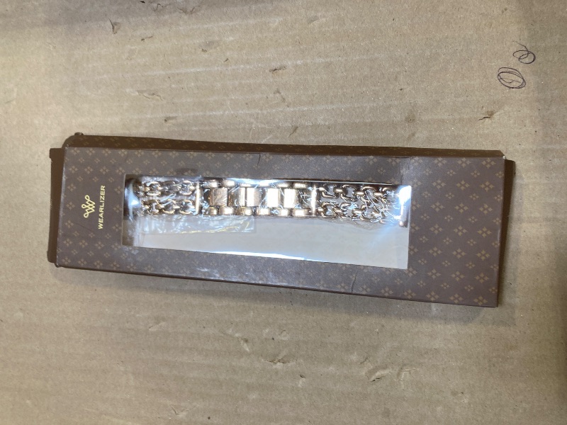 Photo 1 of Wearlizer Metal Band Compatible with Samsung Galaxy Watch 7 6 5 4 FE Active 2 40mm 44mm/Watch 6 4 Classic 43mm 47mm 42mm 46mm/Watch 5 Pro 45mm Bands, 20mm Dressy Stainless Steel Chain Strap Women