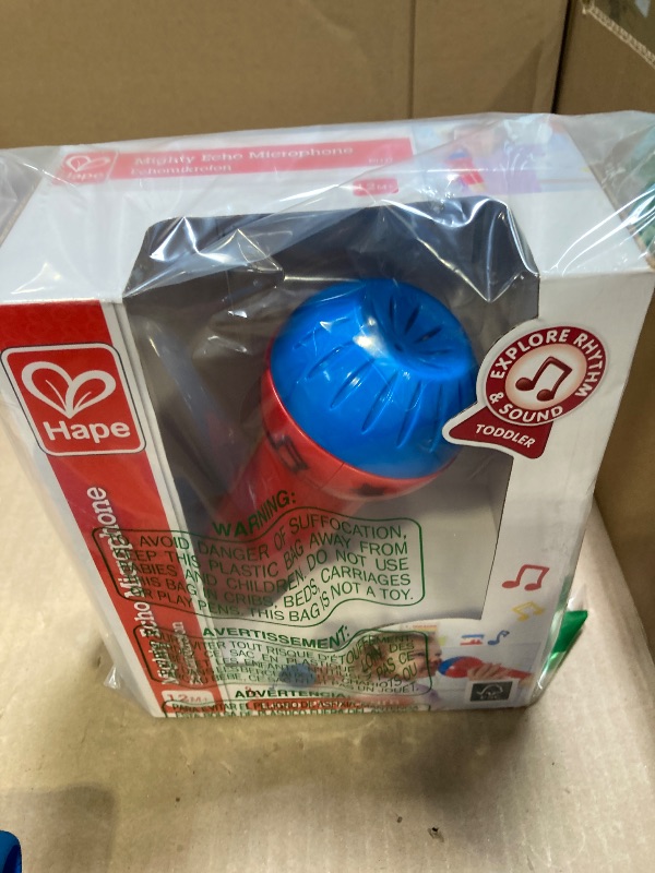 Photo 1 of Hape Mighty Echo Microphone | Battery-Free Voice Amplifying Microphone Toy for Kids 1 Year & Up, Red, Model Number: E0337