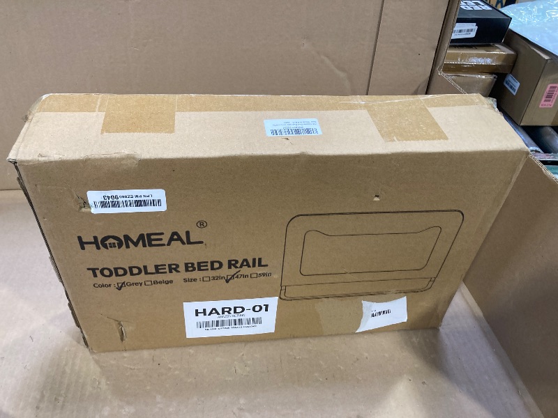 Photo 1 of HOMEAL Bed Rail for Toddlers?47" x 26" Grey, Long Tall Foldable Baby Bed Rail Guard for Easy Use and Storage, U-Shaped Base Width Increased by 4", Suitable for Twin, Full, Queen, King Size Bed