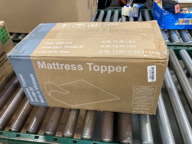 Photo 1 of Full Size Mattress Topper, Shredded Memory Foam Filling, 1800 GSM Mattress Pad Cover, Soft Bed Topper for Back Pain,Comfy Plush Foam Filled Pillow Top, 54"x75"