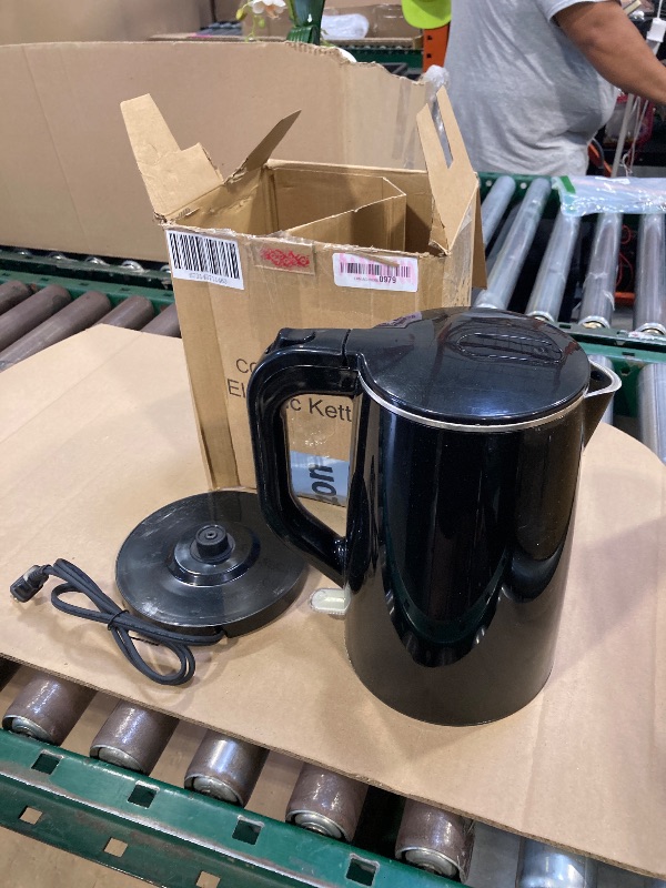 Photo 1 of Open Box Paris Rhône Electric Tea Kettle 1.5L 1500W with Wide-Open Lid BPA Free - BLACK