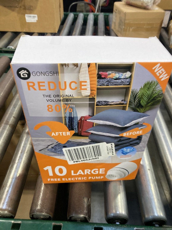 Photo 1 of 10 Large Vacuum Storage Bags with Electric Pump, Plastic Packaging Bags,Space Saver Bag for Clothes, Mattress, Blanket, Duvets, Pillows, Comforters, Travel