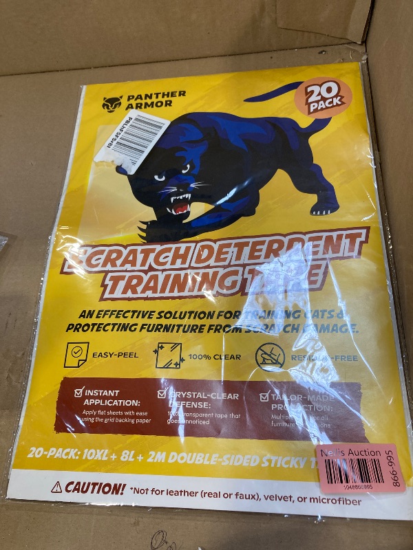 Photo 1 of Panther Armor 20-Pack Anti Scratch Furniture Protectors - Deterrent & Cat Training Tape - Double Sided Sticky Tapes - Claw Proof Couch Protectors