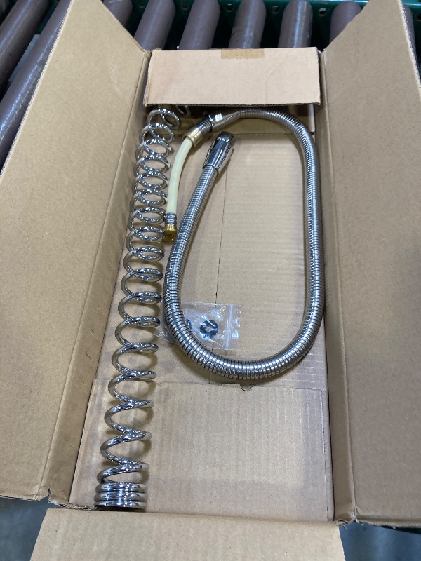 Photo 1 of 44" Commercial Sink Sprayer Hose,Hose Has a Connection Size of 7/8"-20NPT and the Grey Handle Has a Female Outlet Size of 3/4"-14UNF