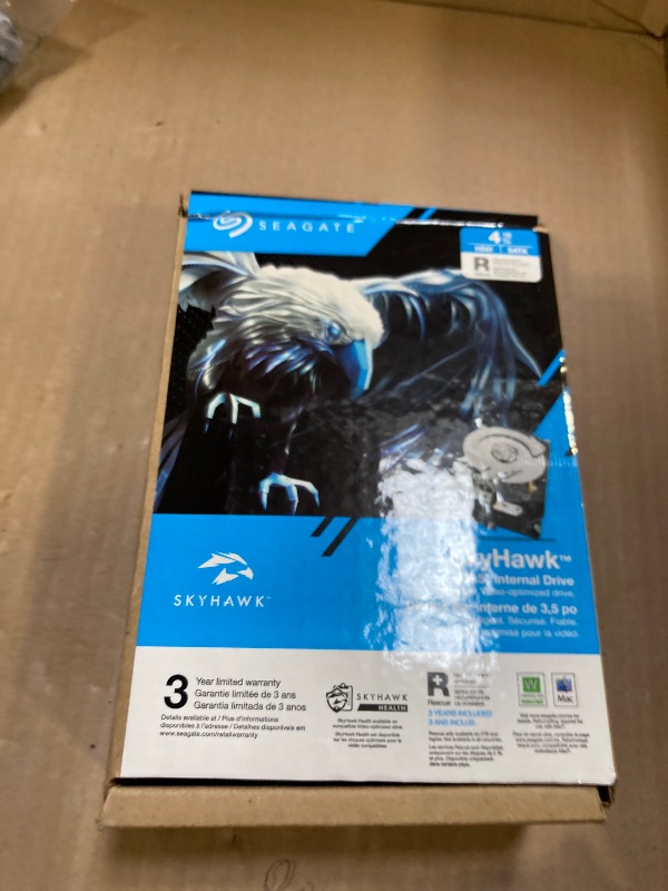Photo 1 of Seagate Skyhawk 4TB Video Internal Hard Drive HDD – 3.5 Inch SATA 6Gb/s 64MB Cache for DVR NVR Security Camera System with Drive Health Management and in-House Rescue Services (ST4000VXZ16/016)