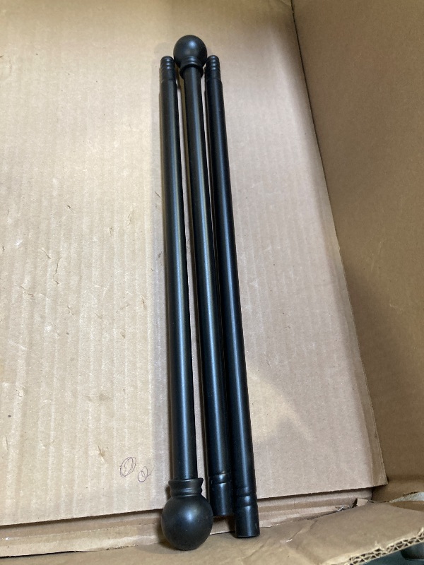 Photo 1 of Black Curtain Rods for Windows 31"- 46", Decorative Drapery Rod Adjustable by Splicing, 5/8 inch Small Curtain Rod for Bedroom, Living Room, Kitchen and Outdoors