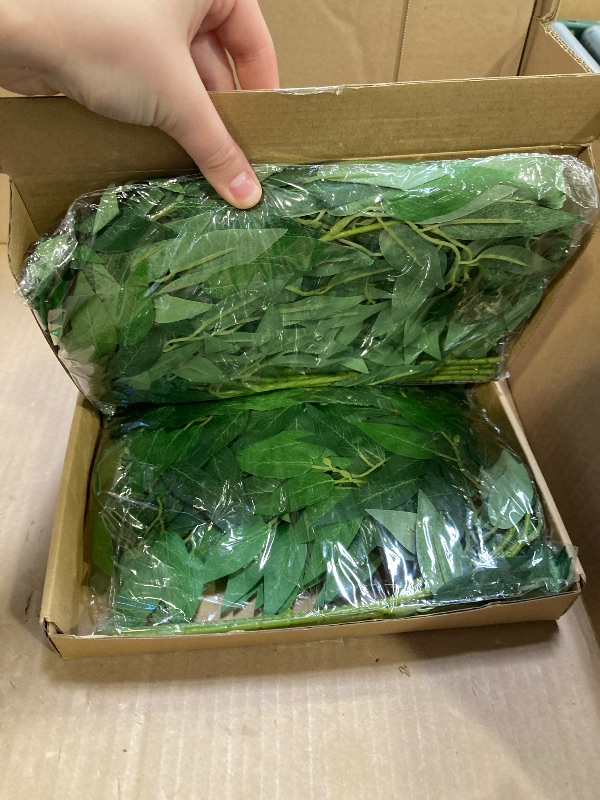 Photo 1 of WEISPARK Artificial Italian Ruscus Greenery Stems, 10 Pack Faux Green Leaf Garland Branches Hanging Greenery Spray for Wedding Bouquet,Arch,Table Centerpieces and Home Decor