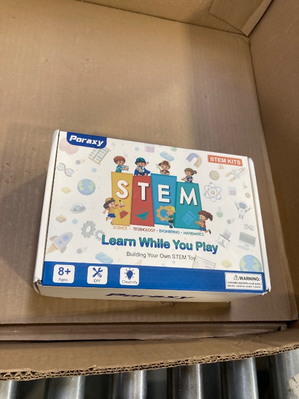 Photo 1 of Poraxy 4 in 1 STEM Kits, STEM Projects for Kids Ages 8-12, Assembly 3D Wooden Puzzles, Building Toys, Educational Science Craft Model Kit, Gift for Boys and Girls 8 9 10 11 12 Years Old, Marble Run
