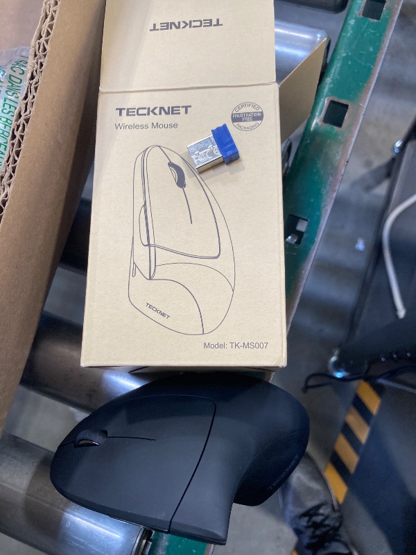 Photo 1 of TECKNET Ergonomic Mouse, Wireless Bluetooth Vertical Mouse, 4800 DPI Optical Tracking, 6 Adjustable DPI, Quiet Clicks, 2.4GHz with USB A Receiver, 6 Buttons, Wide Compatibility - Black