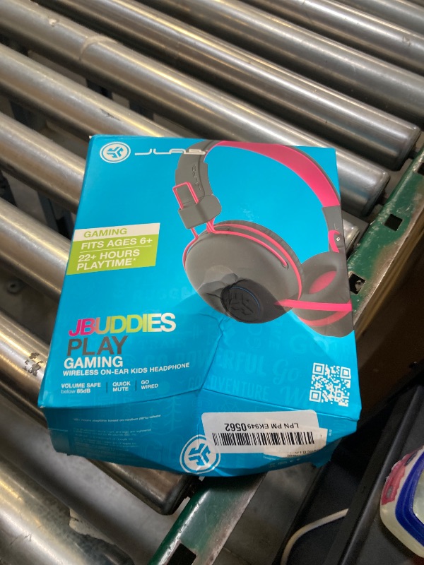 Photo 1 of JLab JBuddies Play Gaming Wireless Kids Headset, Pink, 22+ Hour Bluetooth 5 Playtime 60ms Super-Low Latency for Mobile Gameplay, Retractable Boom Mic, AUX Cord Compatible w/Gaming Consoles