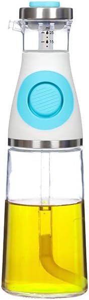 Photo 1 of Air fryer oil spray bottle Oil Sprayer,Oil Sprayer For Cooking Kitchen Domestic Meterable Glass Oil Control Pot Quantitative Soy Sauce Vinegar Spray Bottle Simple(Blue)

