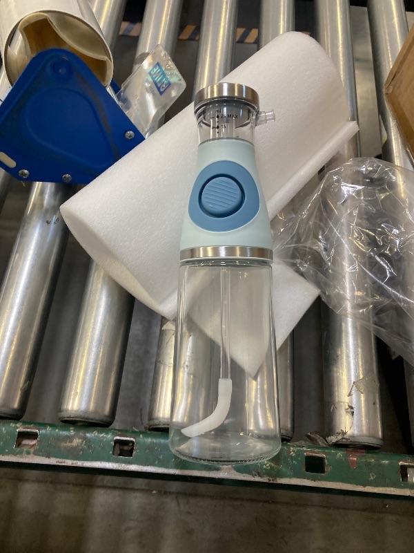 Photo 1 of Air fryer oil spray bottle Oil Sprayer,Oil Sprayer For Cooking Kitchen Domestic Meterable Glass Oil Control Pot Quantitative Soy Sauce Vinegar Spray Bottle Simple(Blue)
