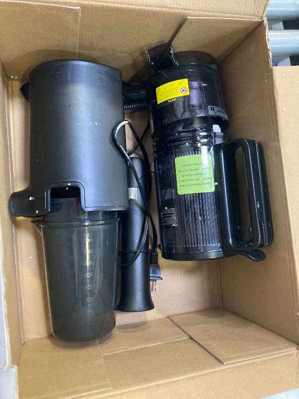 Photo 1 of Cold Press Juicer, 5.8" Wide Feed Chute Juice Extractor Machine with 400W, High Juice Yield, Slow Masticating Juicer for Whole Vegetables & Fruits, Black