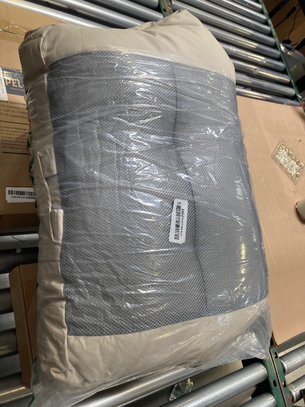 Photo 1 of A Nice Night Faux Leather Reading Pillow for All Season,Wedge Bedrest Pillow Backrest with Arms Back Support for Sitting Up in Bed/Couch,Natural