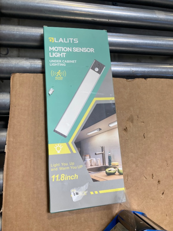 Photo 1 of Under Cabinet Lighting, Equipped with Motion Sensor, 11.8" Rechargeable Battery Operated?3-Level Adjustable Brightness, 3 Pack Magnetic Under Counter Lights for Kitchen, Closet, Pantry