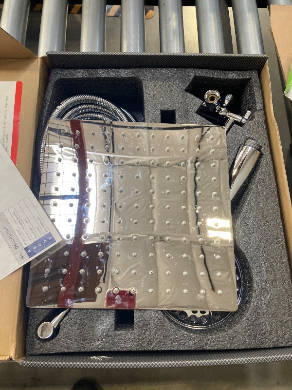 Photo 1 of PDP Bath 10" Rainfall Shower Head with Handheld Spray, Dual Rain Showerhead with High Pressure 10-Setting Wand Combo, 16" Adjustable Extension Arm Build-in 3-way Diverter, 6ft Hose - Chrome