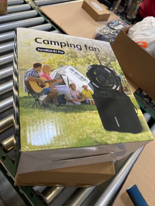 Photo 1 of Misting Fan Portable Camping Fan 42800mAh Rechargeable with Remote Control, 3 LED Light & Stepless Speed Control & Cooling Spray with 6L Bucket, Timer Function, Portable Handle, Rotating Hanging Hook