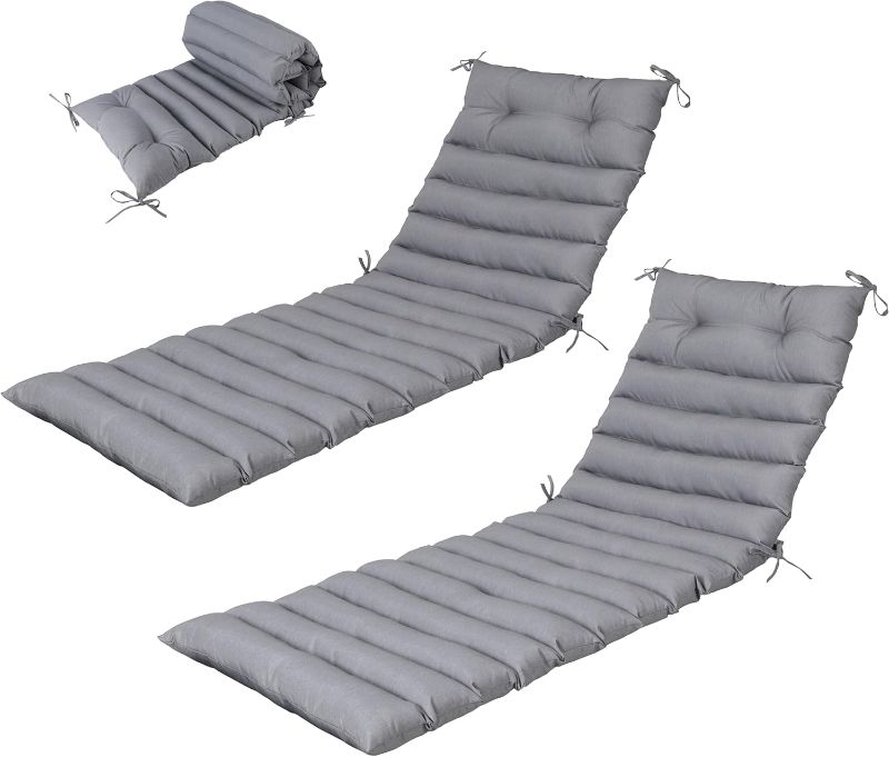 Photo 1 of Chaise Lounge Cushions Outdoor Waterproof,Lounge Chair Cushion for Outdoor Furniture, Patio Foldable Chaise Cushions for Garden Pool 76 * 23inch (New Navy, Wide 76 * 23)
